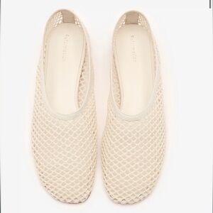 Reformation Cream Mesh Flats